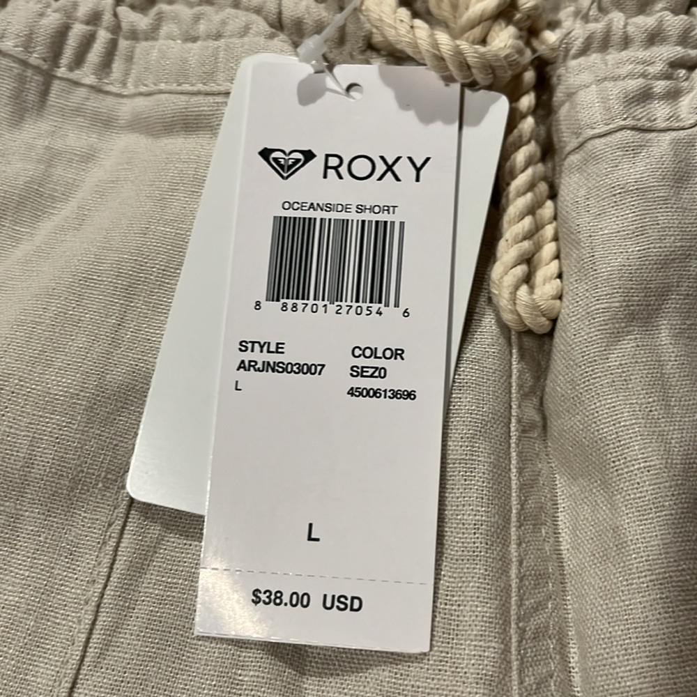 ποΈ# 2400 NWT ROXY Oceanside Elastic Waist Linen Shorts - Picture 3 of 7